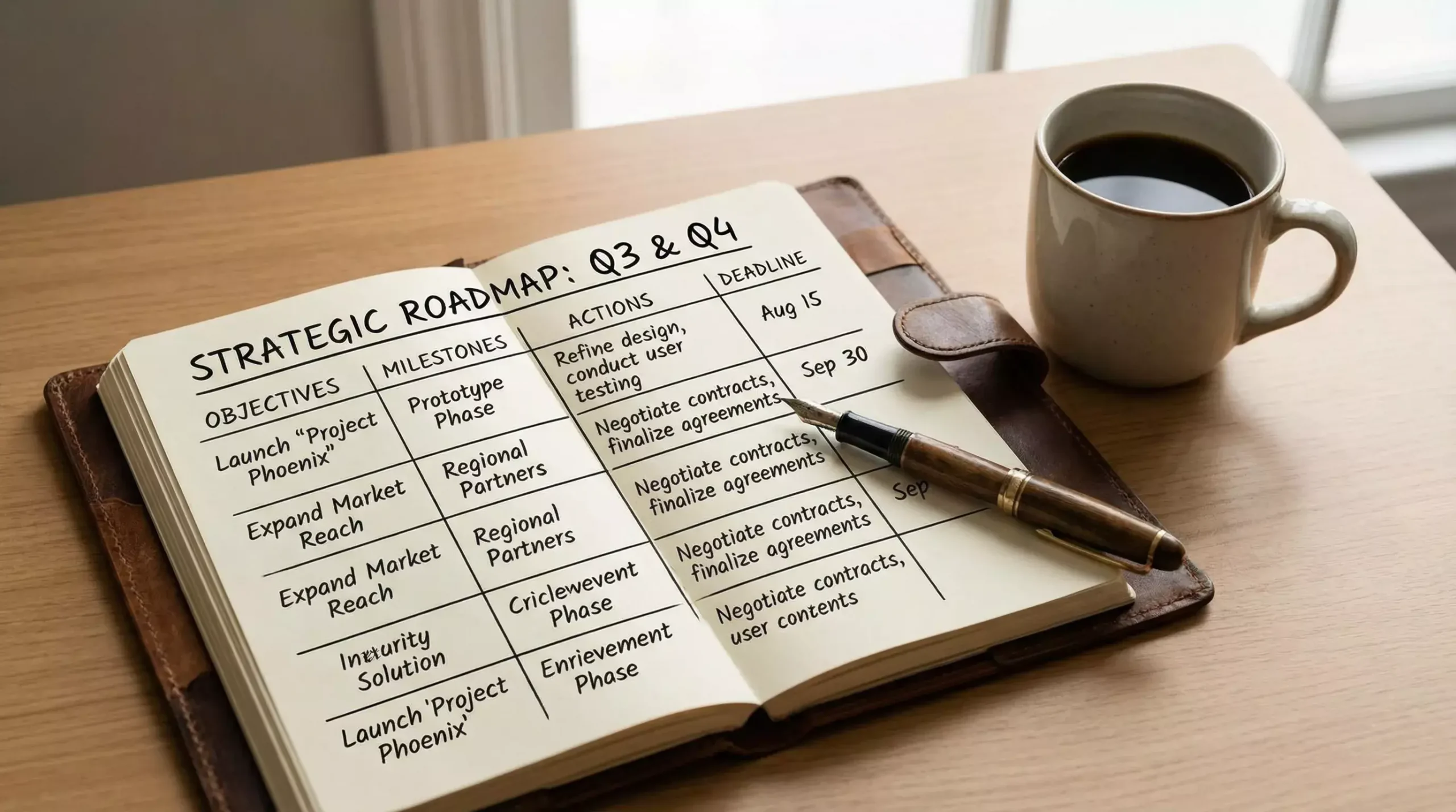 Organised desk with a notebook showing a structured betting plan and pen