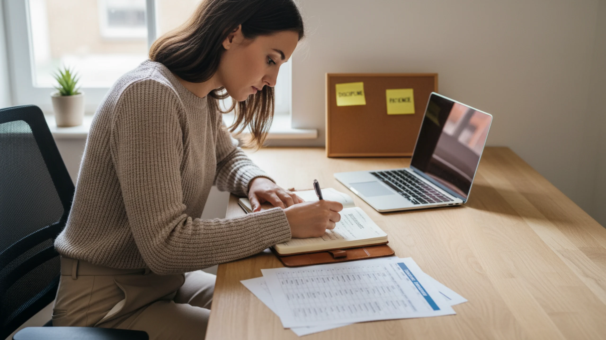 Professional bettor creating structured live betting strategy with notes and preparation materials